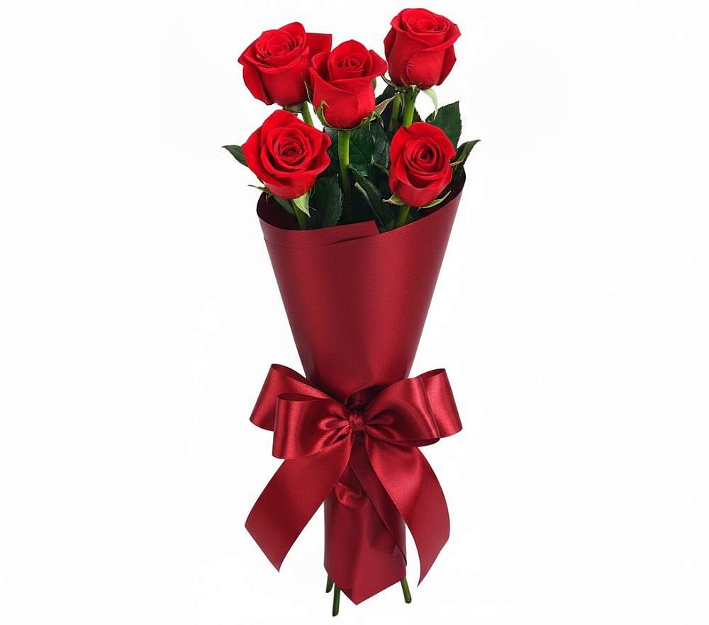 Букет 5 Красных роз Эдлесс Лав в Благоево