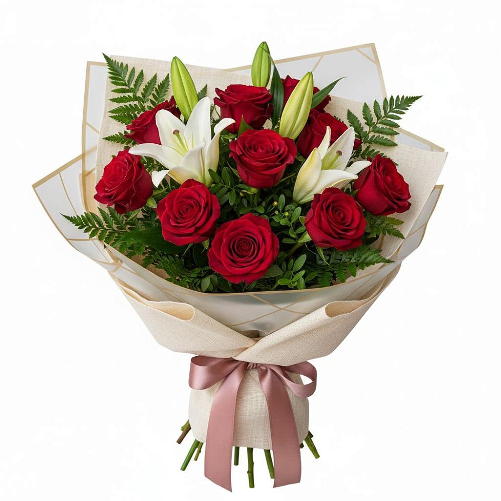 Букет цветов из: Лилии и Розы в Благоево