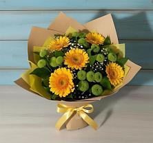 Букет цветов из:  Герберы и Хризантемы в Благоево