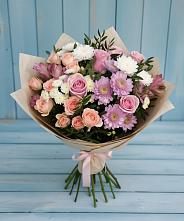 Букет цветов из:  Хризантемы, Розы и Альстромерии #REPLACE_PRED# Благоево