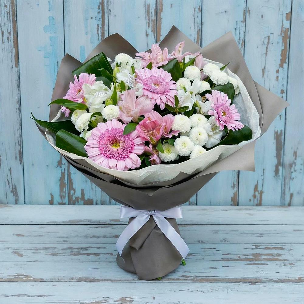 Букет цветов из: Герберы, Альстромерии и Хризантемы в Благоево