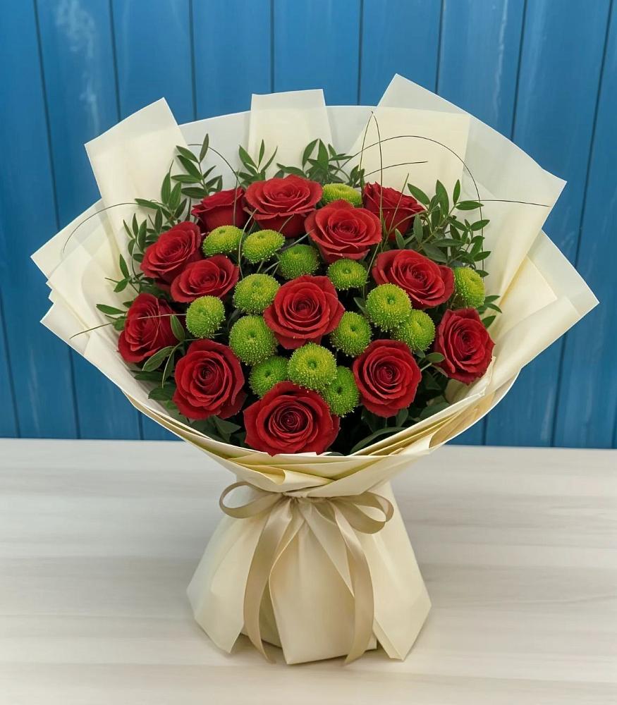 Букет цветов из: Розы и Хризантемы в Благоево